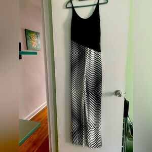 GIANFRANCO FERRE JEANS JUMPSUIT, size M, black and white, acetate